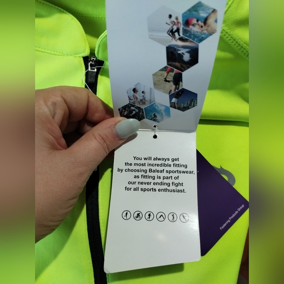 BRAND NEW Baleaf Mens Laureate Half Zip Thermal Jersey XL Fluorescent Yellow New - Picture 3 of 7